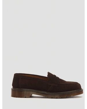 Dr. Martens Delapre Penny Repello Calf Suede Loafers - White