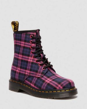 Dr. Martens 1460 Tartan Lace Up Boots - Purple
