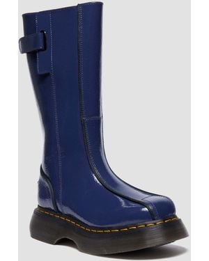 Dr. Martens Buzz Hi Distressed Patent Boots - Blue