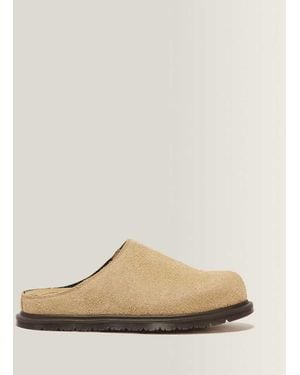 Dr. Martens San Hairy Wildleder Mules - Natur