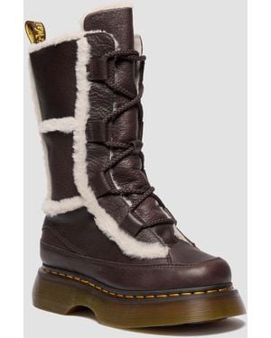 Dr. Martens Buzz Veterlaarzen Van Grizzly Leer Gevoerd Met Imitatiebont - Bruin
