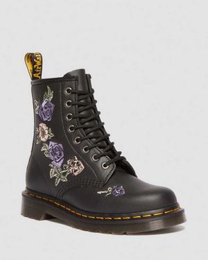 Dr. Martens 1460 Vonda Floral Reclaimed Leather Boots - Black