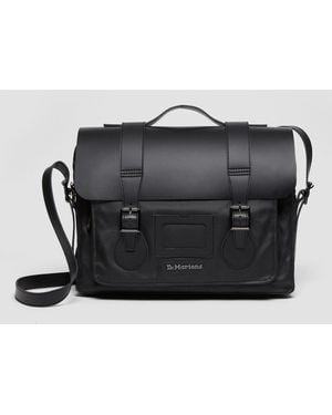 Dr. Martens Kiev Smooth Leather & Canvas Messenger Bag - Black