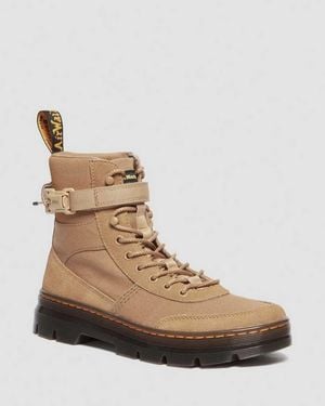 Dr. Martens Combs Tech Canvas & Suede Utility Boots - Natural