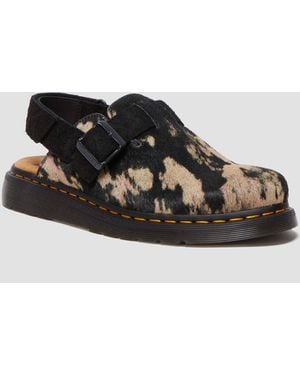 Dr. Martens Leather Jorge Ii Contrast Hair-on Mules - Black