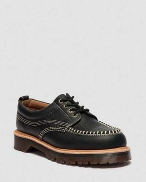 Dr. Martens Lowell Wild Grain Leather Moc Toe Shoes - Black