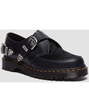 Dr. Martens Ramsey Monk The Great Frog Hair On Smooth Leather Creeper Shoes - Black