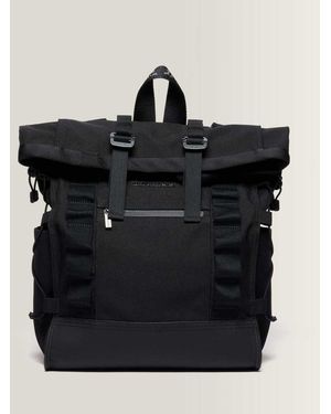 Dr. Martens Leder Tech Roll Top Rucksack - Schwarz