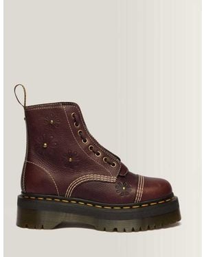 Dr. Martens Sinclair Flower Grizzly Leather Platform Boots - Brown