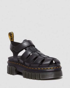 Dr. Martens Nappa Leder Ricki Fisherman Plateausandalen - Schwarz