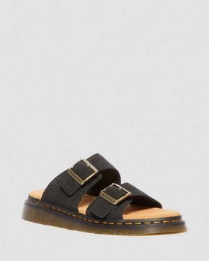 Dr. Martens Josef Suede Slides - Black
