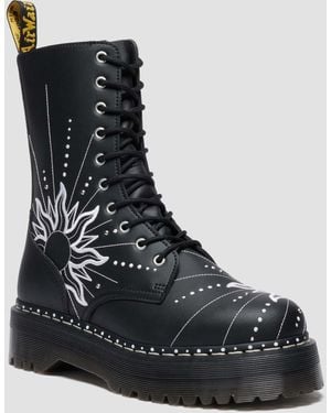 Dr. Martens Nappa cuero botas con plataforma jadon hi solar flare de piel reacondicionada zapatos - Negro