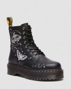 Dr. Martens Jadon Celestial Moth Embroidered Platform Boot - Black