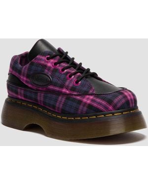Dr. Martens Buzz 5-Eye Tartan Shoes - Purple