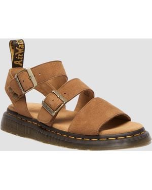Dr. Martens Gryphon Tumbled Nubuck Sandals - Brown