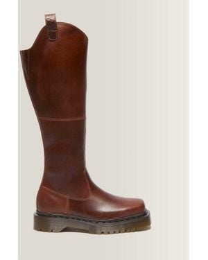 Dr. Martens Amaayah Knee High Leather Riding Boots - Brown