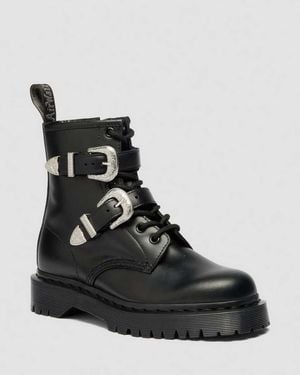 Dr. Martens 1460 Bex Western Buckle Leather Boots - Black
