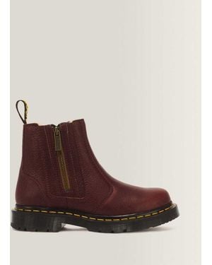 Dr. Martens 2976 Alyson Grizzly Leder Zip Up Chelsea Wintergrip Chelsea Stiefel - Braun