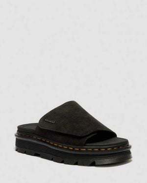 Dr. Martens Zebzag Suede Platform Slides - Black