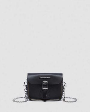 Dr. Martens Glattleder Mini Umhängetasche 12 Cm - Schwarz