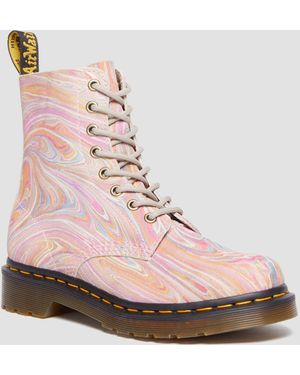 Dr. Martens 1460 Pascal Marmer Suède Veterlaarzen - Roze