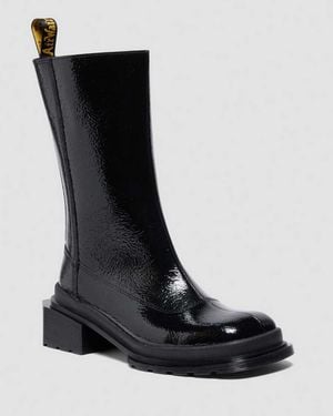 Dr. Martens Maybole Hi Square Toe Patent Chelsea Boots - Black