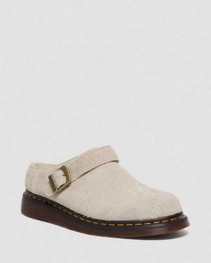 Dr. Martens Isham Faux Shearling Lined Suede Slingback Mules - White