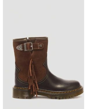 Dr. Martens Genaya Desert Rodeo Junior Leather & Suede Rigger Boots - Brown