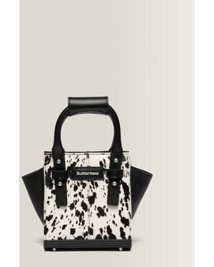 Dr. Martens Extra Small Dalmatian Hair On Leather Tote Bag - White