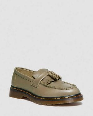 Dr. Martens Adrian Carrara Leather Tassel Loafers - Green