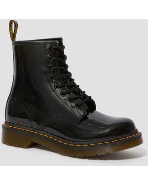 Dr. Martens 1460 Patent Leather Lace Up Boots In Black Lucido/patent Lamper