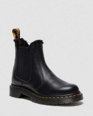 Dr. Martens 2976 Leonore Ii Faux Fur Lined Soft Leather Chelsea Boots - Black
