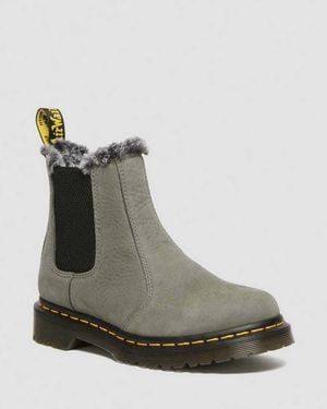 Dr. Martens 2976 Leonore Faux Fur Lined Nubuck Chelsea Boots - Brown