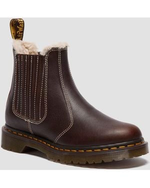 Dr. Martens 2976 Leonore Ii Faux Fur Lined Grizzly Leather Chelsea Boots - Brown
