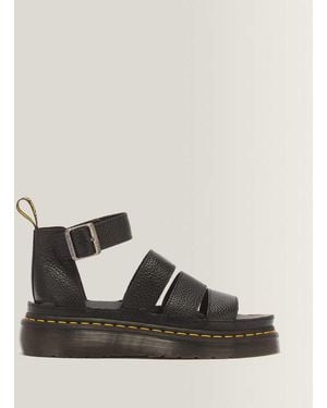 Dr. Martens Clarissa Ii Quad Milled Nappa Leather Platform Sandals - Black