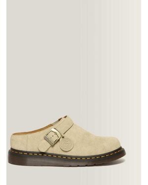 Dr. Martens Isham Desert Oasis Suede Mules Shoes - White
