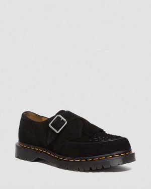 Dr. Martens Ramsey Suede Kiltie Buckle Creepers Shoes - Black