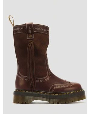 Dr. Martens Desert Rodeo Quad Mid Leather & Suede Boots - Brown