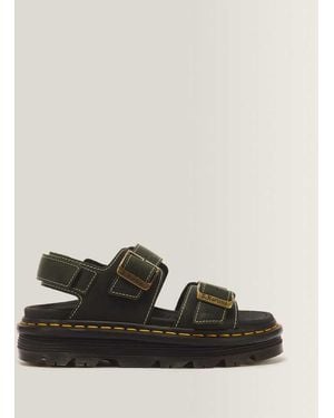 Dr. Martens Zebzag Crazy Horse Leather Sandals - Black
