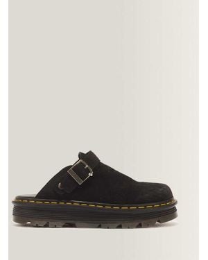 Dr. Martens Zebzag Suede Casual Slingback Platform Mules - Black