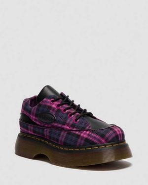Dr. Martens Buzz 5-Eye Tartan Shoes - Purple