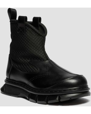Dr. Martens Cuero botas qubist rigger - Negro