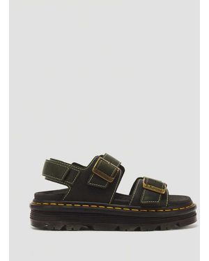 Dr. Martens Zebzag Crazy Horse Leather Sandals - Black