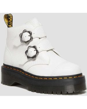 Dr. Martens Devon Flower Buckle Leather Platform Boots - Multicolour