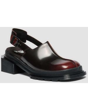 Dr. Martens Maybole Square Toe Rub Off Leather Mules - Black