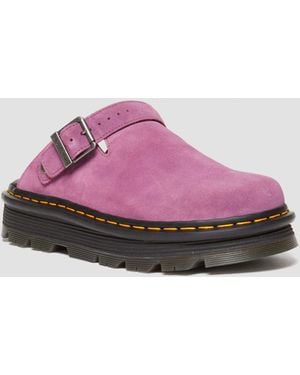Dr. Martens Suède mules plateformes zebzag casual - Rose
