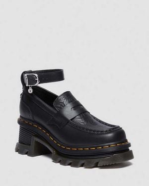 Dr. Martens Leather Corran Wednesday Heeled Loafers - Black