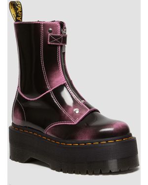 Dr. Martens Jetta Hi Max Distressed Leather Platform Boots - Black