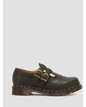 Dr. Martens 8065 Crazy Horse Leder Mary Jane Schuhe - Grün