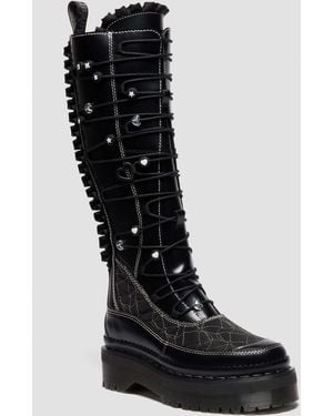 Dr. Martens Xtrm Frill Platform Leather Boots - Black